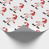 Weihnachtsgnomes Red White Gray Stripe Muster Geschenkpapier (Ecke)