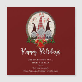 Weihnachtsgnomes Roter Glücksfall Ferien Rustikal, Magnetkarte