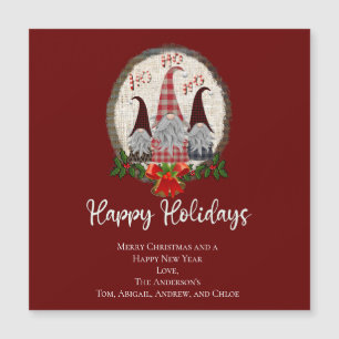 Weihnachtsgnomes Roter Glücksfall Ferien Rustikal, Magnetkarte