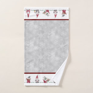 Weihnachtsgnomes Skandinavien Hygge Red Gray Handtuch