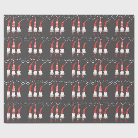 Weihnachtsgnomes String Lights Geschenkpapier (Flach)