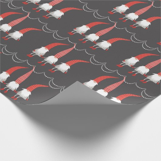 Weihnachtsgnomes String Lights Geschenkpapier (Ecke)