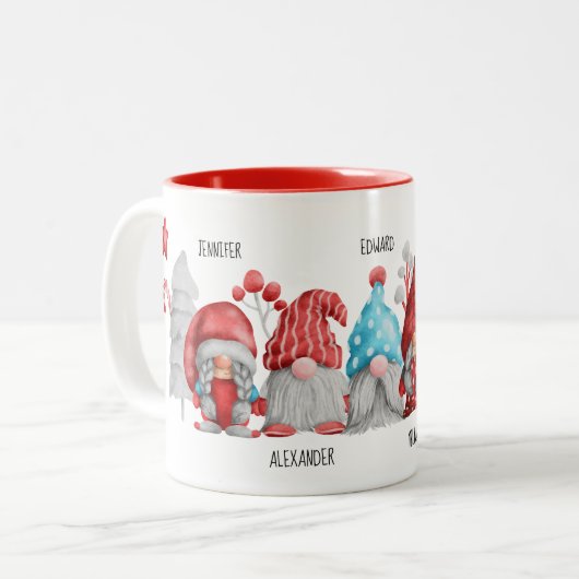 Weihnachtsgnomes-Tasse Zweifarbige Tasse (Vorderseite Links)