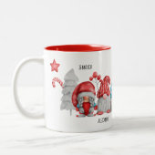 Weihnachtsgnomes-Tasse Zweifarbige Tasse (Links)