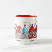 Weihnachtsgnomes-Tasse Zweifarbige Tasse (Mittel)