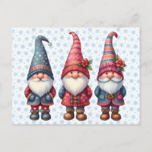 Weihnachtsgnomes Trio Postcard Postkarte
