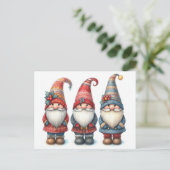 Weihnachtsgnomes Trio Postcard Postkarte (Stehend Vorderseite)