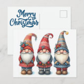 Weihnachtsgnomes Trio Postcard Postkarte (Vorne/Hinten)
