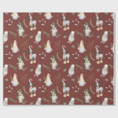 Weihnachtsgnomes Woodland Wrapping Paper Geschenkpapier (Flach)
