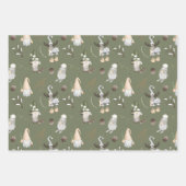 Weihnachtsgnomes Woodland Wrapping Paper Sheets Geschenkpapier Set (Vorderseite)