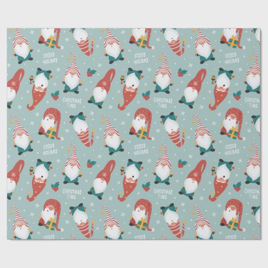 Weihnachtsgnomes Wrapping Paper Geschenkpapier (Flach)