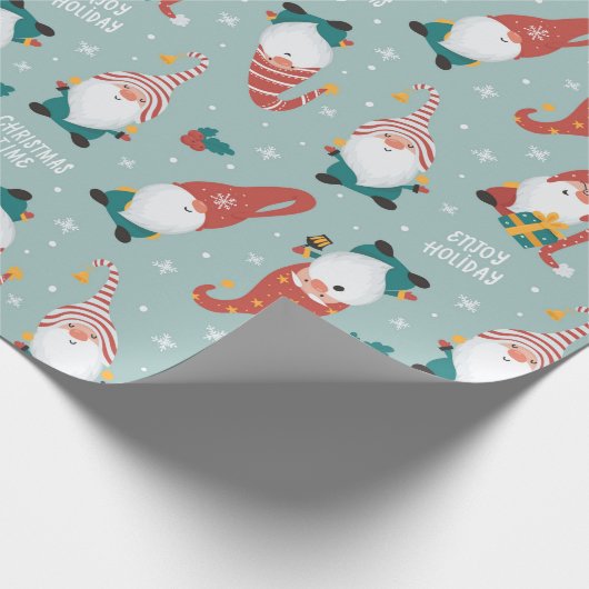Weihnachtsgnomes Wrapping Paper Geschenkpapier (Ecke)