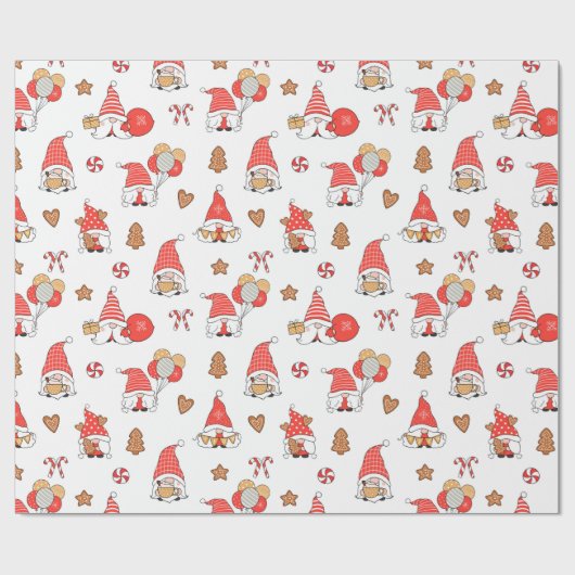 Weihnachtsgnomes Wrapping Paper Geschenkpapier (Flach)