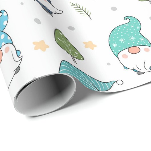 Weihnachtsgnomes Wrapping Paper Geschenkpapier (Rolleneckpunkt)