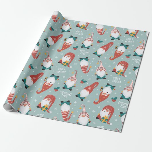 Weihnachtsgnomes Wrapping Paper Geschenkpapier (Ungerollt)
