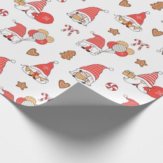 Weihnachtsgnomes Wrapping Paper Geschenkpapier (Ecke)
