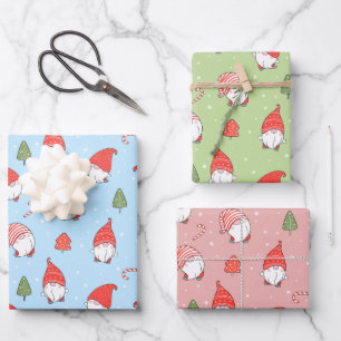 Weihnachtsgnomes Wrapping Paper Set von 3 Geschenkpapier Set