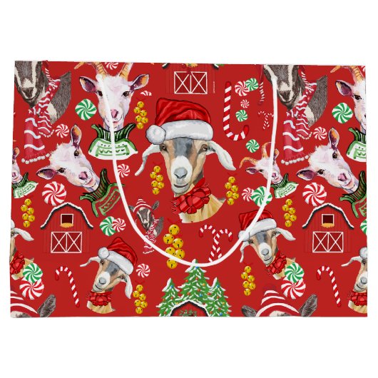 Weihnachtsgoaten Candy and Jingle Bells GetYerGoat Große Geschenktüte (Rückseite)