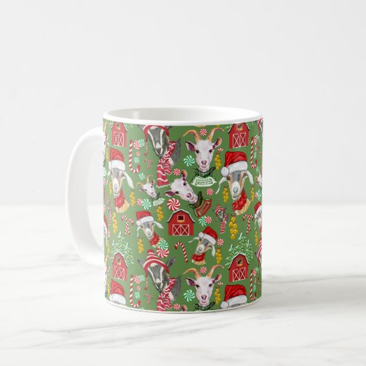 Weihnachtsgoaten Candy and Jingle Bells GetYerGoat Kaffeetasse (Vorderseite Links)
