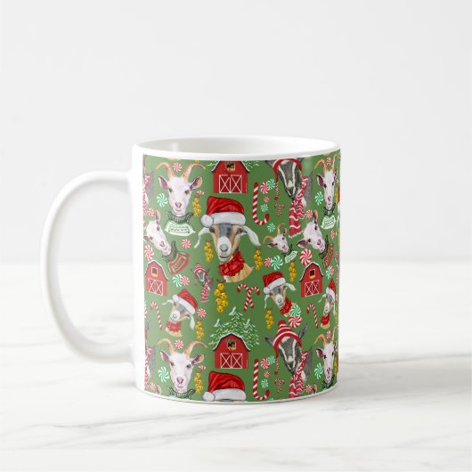 Weihnachtsgoaten Candy and Jingle Bells GetYerGoat Kaffeetasse (Links)