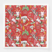 Weihnachtsgoaten Candy and Jingle Bells GetYerGoat Serviette (Vorderseite)