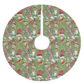 Weihnachtsgoaten und Jingle Bells Polyester Weihnachtsbaumdecke (Vorderseite)