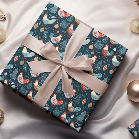 Weihnachtsgockel Geschenkpapier
