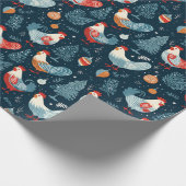 Weihnachtsgockel Geschenkpapier (Ecke)