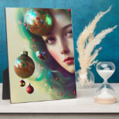 Weihnachtsgoddess Tabletop Plaque mit Easel Fotoplatte (Seite)