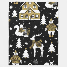 Weihnachtsgold 60x80 Fleece Blanket