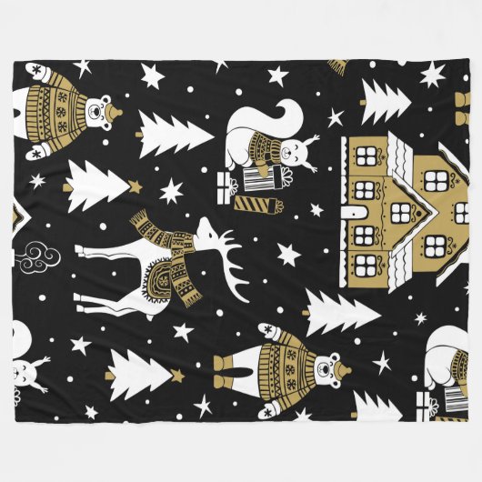 Weihnachtsgold 60x80 Fleece Blanket (Vorderseite (Horizontal))