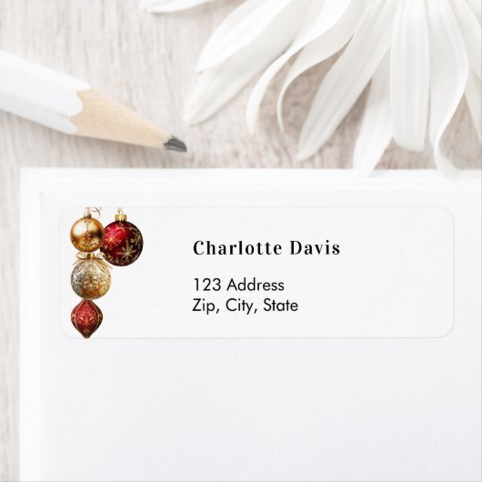 Weihnachtsgold Baubles Rücksendeadresse (Insitu)