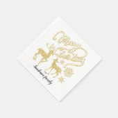 Weihnachtsgold Glitzer Weihnachtsgold Serviette (Ecke)