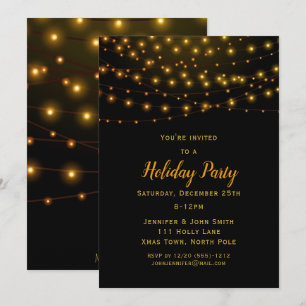 Weihnachtsgold-Lichterkette Feierparty Einladung