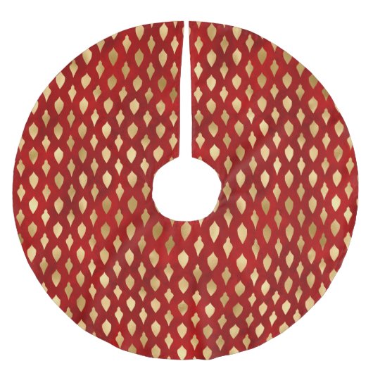 Weihnachtsgold niedliche Ornamente feierlich elega Polyester Weihnachtsbaumdecke (Vorderseite)