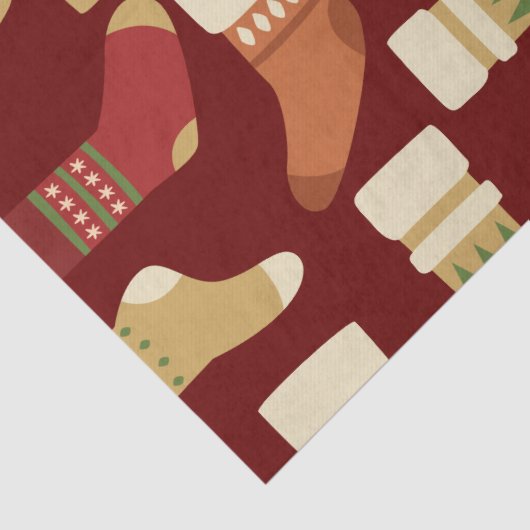 Weihnachtsgold, Rot, Grüne Socken Seidenpapier (Detail)