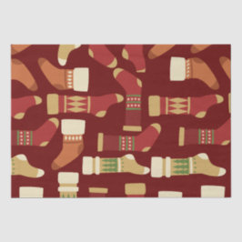 Weihnachtsgold, Rot, Grüne Socken Seidenpapier