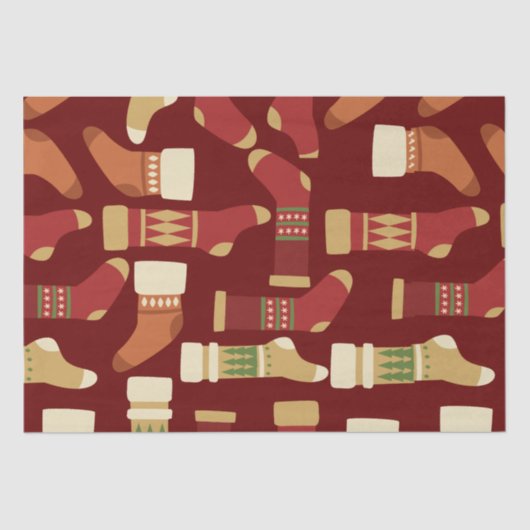 Weihnachtsgold, Rot, Grüne Socken Seidenpapier (Vorderseite)