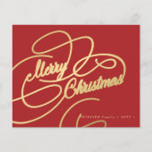 Weihnachtsgold Rote Weihnachtskarte (Vorderseite)