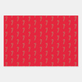 Weihnachtsgold Schwarz-Rot-Bonbons Muster Geschenkpapier Set (Vorderseite 2)