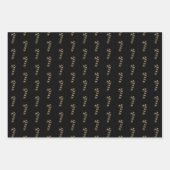 Weihnachtsgold Schwarz-Rot-Bonbons Muster Geschenkpapier Set (Vorderseite)