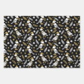 Weihnachtsgold Schwarz-weiß Geschenkpapier Set (Vorderseite 3)