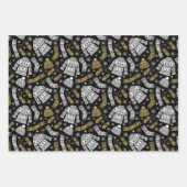 Weihnachtsgold Schwarz-weiß Geschenkpapier Set (Vorderseite 2)