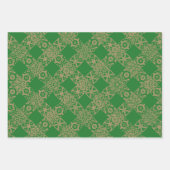 Weihnachtsgold und antikes antikes Spitzenmuster Geschenkpapier Set (Vorderseite 3)