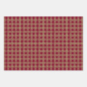 Weihnachtsgold und burgundische antike Spitzentech Geschenkpapier Set (Vorderseite)