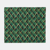 Weihnachtsgold und grünes Kariertes Muster Fleecedecke (Vorderseite (Horizontal))