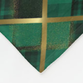 Weihnachtsgold und grünes Kariertes Muster Fleecedecke (Ecke)