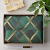 Weihnachtsgold und grünes Kariertes Muster Seidenpapier (Geschenk)