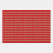 Weihnachtsgold und rotes antikes Spitzenmuster Geschenkpapier Set (Vorderseite 2)