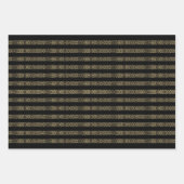 Weihnachtsgold und schwarze antike Spitzen-Muster Geschenkpapier Set (Vorderseite 2)